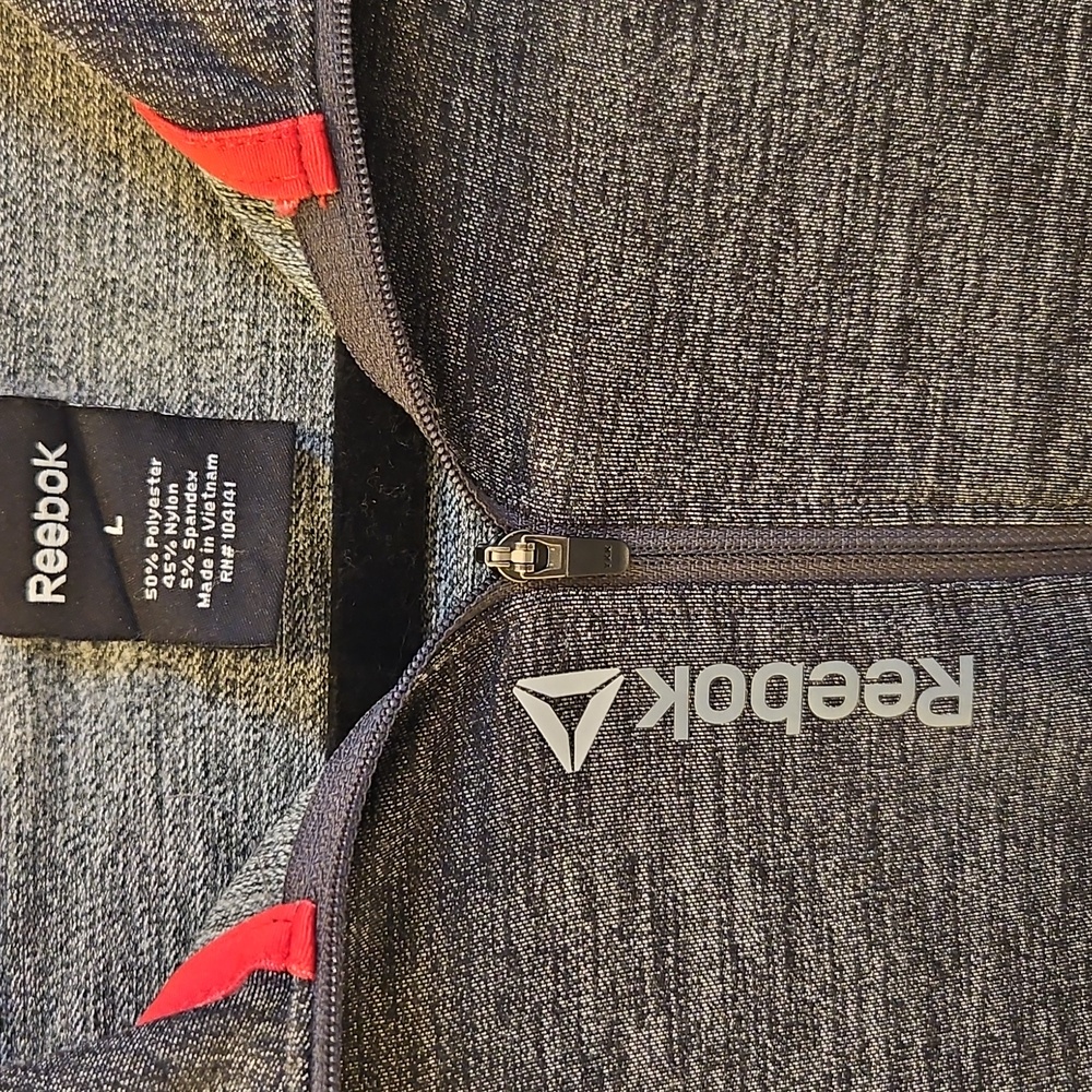 Men's Charcoal Quarter-Zip Hoodie By Reebok - Picture 3 of 3